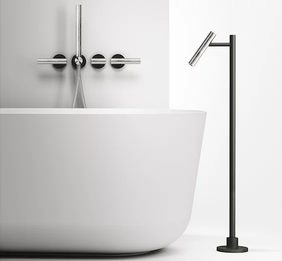 CILINDRO Wallmounted Tub Filler With Floorstanding Spout